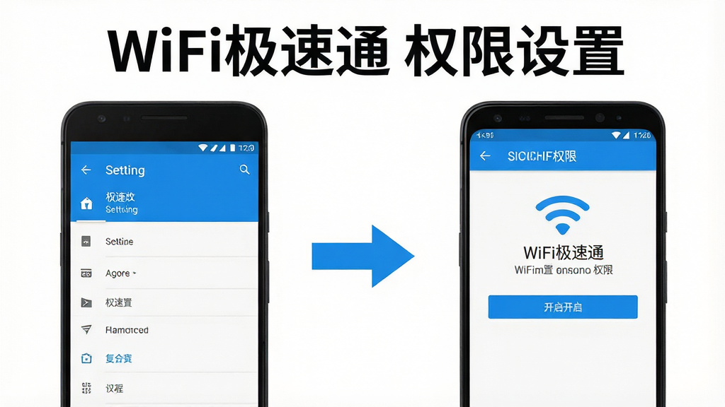 һ�ź��̳�ʾ��ͼ���������Ϊ��׿�ֻ����ý���ʾ�⣬�Ҳ�ΪWiFi����ͨȨ�޿���ҳ�棬�м��ü�ͷ���ӣ����涥���Ű����֡�WiFi����ͨ Ȩ�����á�����������̷̳磬��ɫ������Ϊ������������������ϸ�ڸɾ������ʸ���������Ԫ��