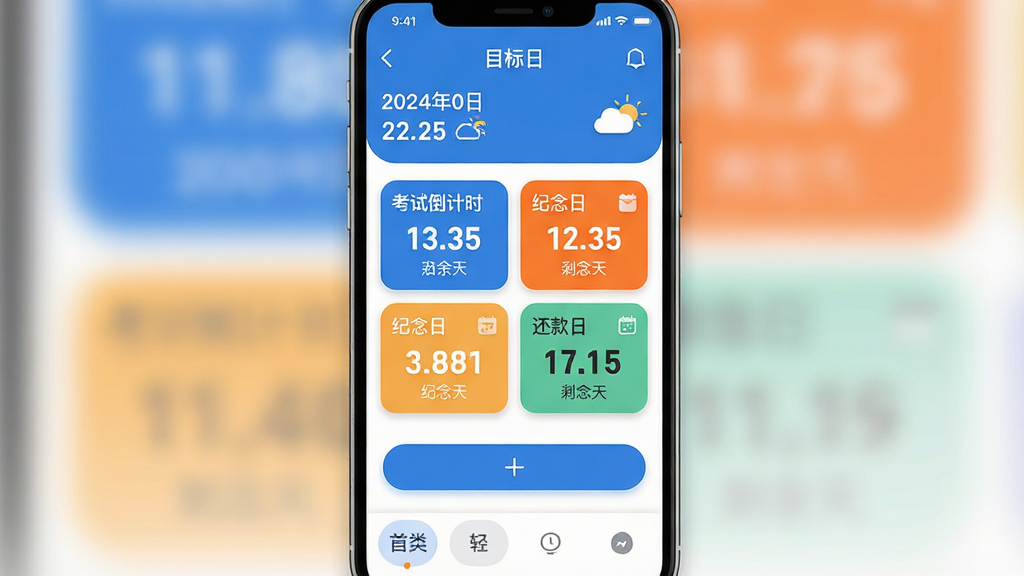 һ���ֻ�Ӧ�ý���չʾͼ��������������Ϊ��Ŀ���ա��ĵ���ʱӦ�������棬������ʾ������������Ϣ���в����ж����ɫ����ʱ��Ƭ���ֱ��ע�����Ե���ʱ���������ա��������ա�����������Ƭ������Ŀ������ʾʣ���������ײ������Ӱ�ť������ǩ�������岼���������࣬���ñ�ƽ����Ʒ����ɫ������Ϊ�����Գ�ɫ��׺��ϸ�ڰ���Բ�ǿ�Ƭ�������Ӱ���Լͼ�꣬���ʸ��壬����ɾ����޶���Ԫ��