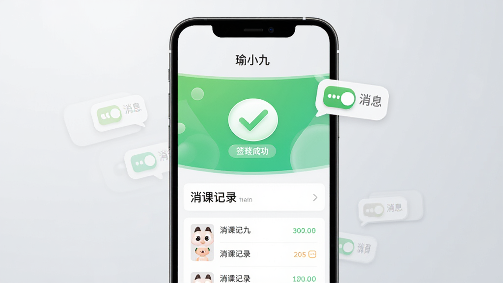 һ���ֻ�Ӧ�ý���ʾ��ͼ����Ļ��չʾǩ���ɹ�����ɫ�Թ����������μ�¼�б����Ա�Ư������Ϣ֪ͨ����ͼ�꣬����Ϊǳ��ɫ���䣬���������Ϸ���ע