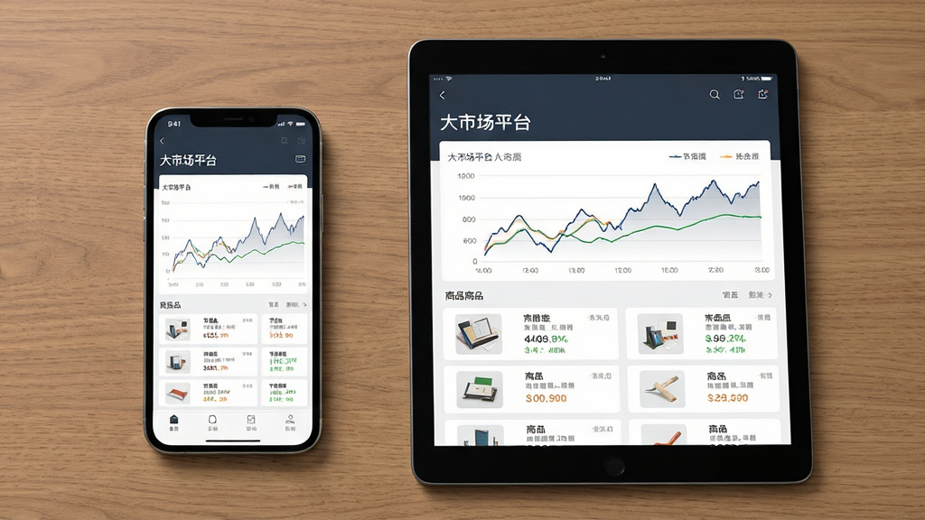 ����Ϊ�ֻ���ƽ�岢��չʾ�����г�ƽ̨������ҳ�棬��Ļ�ڳ�������ͼ����Ʒ�б�������Ϊ���Ҳ��й�ͼ���豸����ľ�����棻�Ű�ͻ��ͼ�������ݿ�Ƭ�����Ϊ�����Լдʵ�磬ɫ�����ȣ�ϸ��������ͼ����������ҳ����⡰���г�ƽ̨���ɼ������ʸ��壬�ɾ����޶���Ԫ��