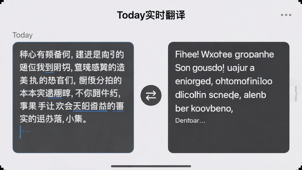 ���������ǡ�Today��Ӧ�÷��빦�ܽ��棬����������ʾ���Ķ��䣬�Ҳ��������ʾӢ�����ģ��м���˫���ͷͼ�꣬���涥����ע��Todayʵʱ���롱������Ϊǳ��ɫ��Լ��񣬲��������Գƣ�����1080P���ɾ��޶���Ԫ��