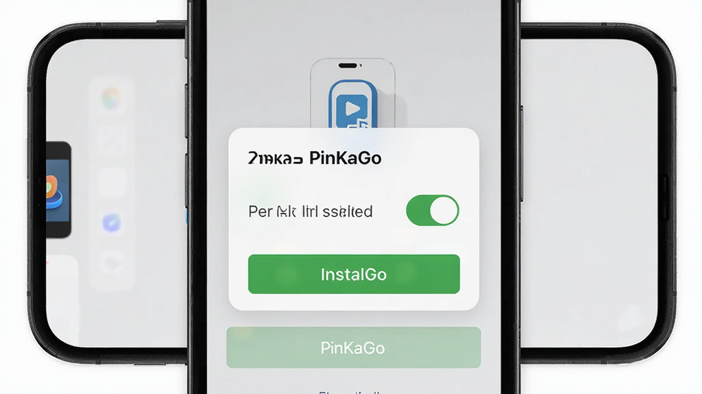 ����Ϊ�ֻ���ĻչʾPinKaGo��װ��ɽ�����Ȩ�����õ���������Ϊ�ֻ����С�������������Ļ�Ϸ����Ű����������ΪдʵUIʾ��磻ϸ�ڰ�����PinKaGo�����ơ���װ��ɰ�ť��Ȩ�޿���ͼ�ꡢǳɫ���������ʸ��塢�ɾ����޶���Ԫ��