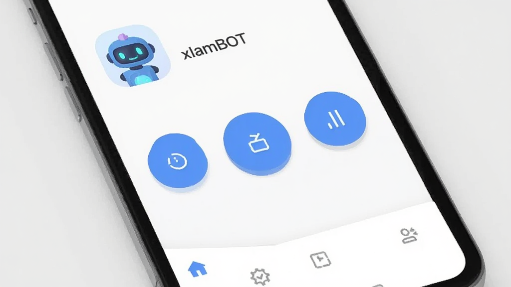 �ֻ�Ӧ�ý������ͼ��չʾ xlamBOT ��ҳ�沼�֣�����Ϊ����ͼ�������ơ�xlamBOT�����в�Ϊ������ߴ�Բ�ι��ܰ�ť���ײ�Ϊ��ർ����������������׳�����ִ���ƽ�����ɫ�԰׻�Ϊ����׺������ɫ������ɾ��޶���Ԫ��