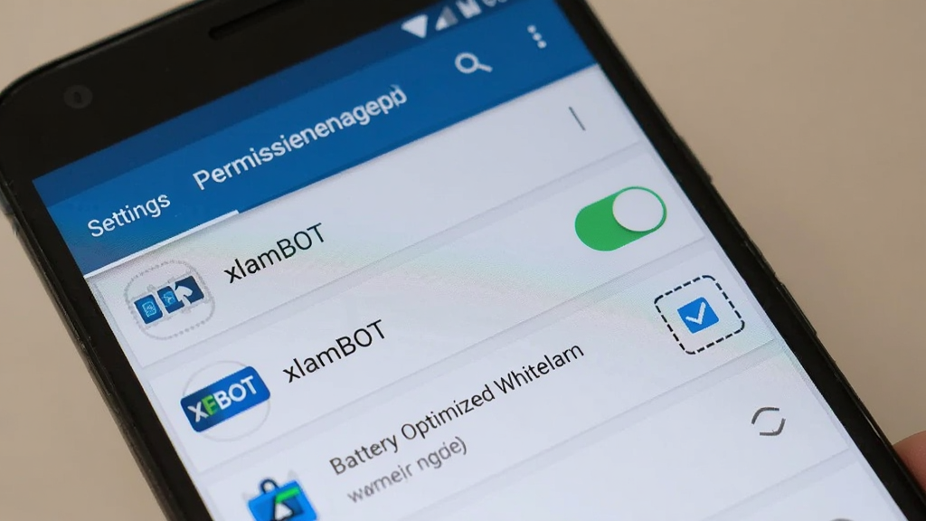 һ����׿�ֻ���Ļ��ʾȨ�޹�������ҳ�棬�б��� xlamBOT Ӧ��Ȩ�޿��ش��ڿ���״̬���Ա��е���Ż�������ѡ���ѡ��������дʵ�������ֻ�����������������ͣ�ϸ���������������