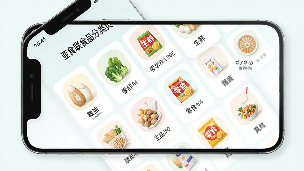 ��ʳ��ʳƷ����ҳ�棬�ֻ�����չʾ���ʳƷ��Ŀͼ���������У��������͡����ʡ���ʳ��Ԫ�أ�����ǳɫ�������Ű��������������죬���������ɾ�