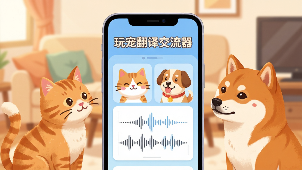 ����������һ�������ֻ�����Ļ������ʾ����跭�뽻������Ӧ�ý��棬�������пɰ��Ŀ�ͨè���������������ͼ������������ܰ�Ŀ���������һֻ��è��һֻ��Ȯ�������ֻ��������������ֲ��þ��й�ͼͻ���ֻ���Ļ���ݣ��Ű����������ơ���跭�뽻��������Բ��������ʾ����Ļ���������Ϊ���������ı�ƽ���廭�磬ϸ�ڰ����ֻ���Ե����͹�Ӱ������ë���ʸ��Լ������ϵ��������ζ�Ч�����������ɾ����޶���Ԫ��