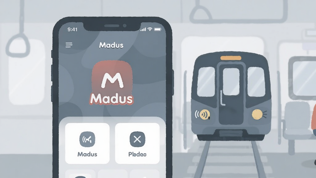 ��Madus��Ӧ������ʹ�ó����廭������Ϊ�ֻ���Ļ��ʾ���߿��ñ�ʶ�빦�ܽ��棬����Ϊ�ֻ�λ�ڻ�������ƫ���Ҳ����Ե������ź���ͼ��Ԫ�أ��Ű�����ƽ�⣬���Ϊ�����ƽ�廭��ϸ�ڰ���������ɫ������������롰Madus�����֣�����������ͣ��޶���Ԫ��