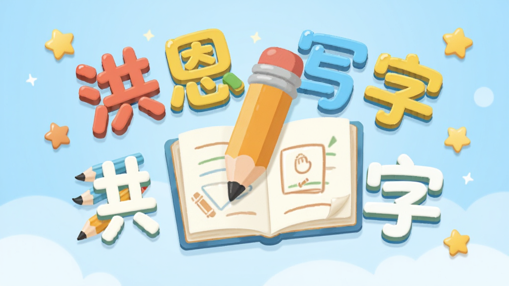 һ���ͯ������дѧϰ�������������棬���������ǿ�ͨ����Ǧ�ʺ���ҵ������Χ�����š����д�֡��ĸ����������֣�����Ϊ��͵�ǳ��ɫ���䣬���ּ����У����Ϊ��ͯ�������ƽ�廭��ϸ�ڰ���Բ��ıʻ�ͼ�������װ�Σ����������ɾ����޶���Ԫ��