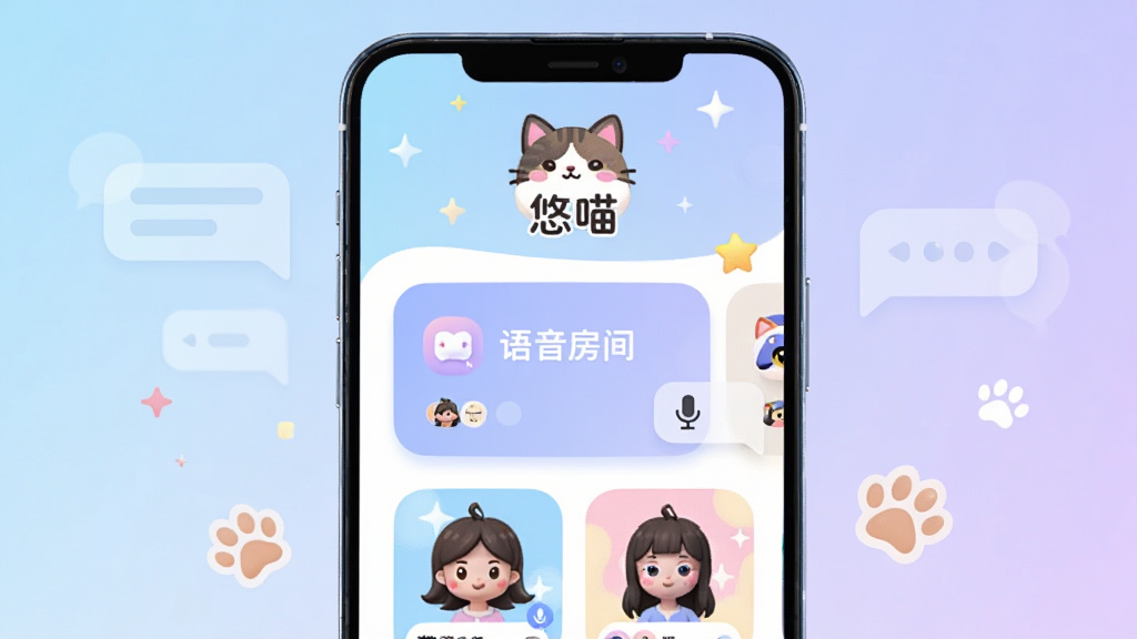 ����������һ��������׿�ֻ�����Ļ������ʾ����Ӧ�õ���ҳ���棬�Ϸ�����ϵè��ͼ���롰�����������������ڷֲ��������俨Ƭ����������ͷ�񣻲���Ϊ�ֻ����У���������Ư����͸�����������ݺ�è��צӡװ�Σ��Ű����ֻ�ռ��������Լ����֮��������Ϊǳ�������ϵ���ͽ��䣻���Ϊ���¿�ͨUIչʾ��񣬱�ƽ���廭�ʸУ�ϸ�ڰ���Բ�ǿ�Ƭ�������Ӱ��С���ǵ�׺����˷�ͼ�ꣻ���ʸ��壬�ɾ����޶���Ԫ��