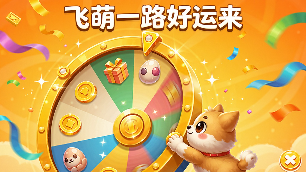 ����չʾһ���޴�Ľ�ɫ�������̣������Ϸֲ��Ž�ҡ���С����ﵰ��ͼ�꣬һֻ�ȳ����ƶ�����ת��������Ϊ��ů�ĳȻ�ɫ���������ð�ɫ����д�š�����һ·�������������Ϊ���õ���Ϸ����廭��ϸ�ڰ�������Ĳʴ����������ӣ����������ɾ�