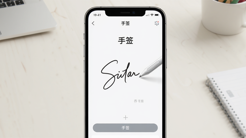 ��������չʾһ�������ֻ����ֻ���Ļ����ʾ��ǩ��������дǩ�����棬��������