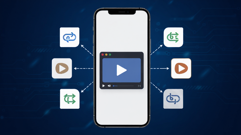 һ�ű���LivePlayer��Э��������ܵ�ʾ��ͼ��������һ���ֻ���Ļ��ʾ�����ͬ��ʽ����ý������ͼ���۵����������ڣ�ͼ���Լ��ı�ƽ�������֣�����Ϊ����ɫ�Ƽ��н��䣬���岼�־��жԳƣ�ϸ�ھ��£���������������ɾ�����