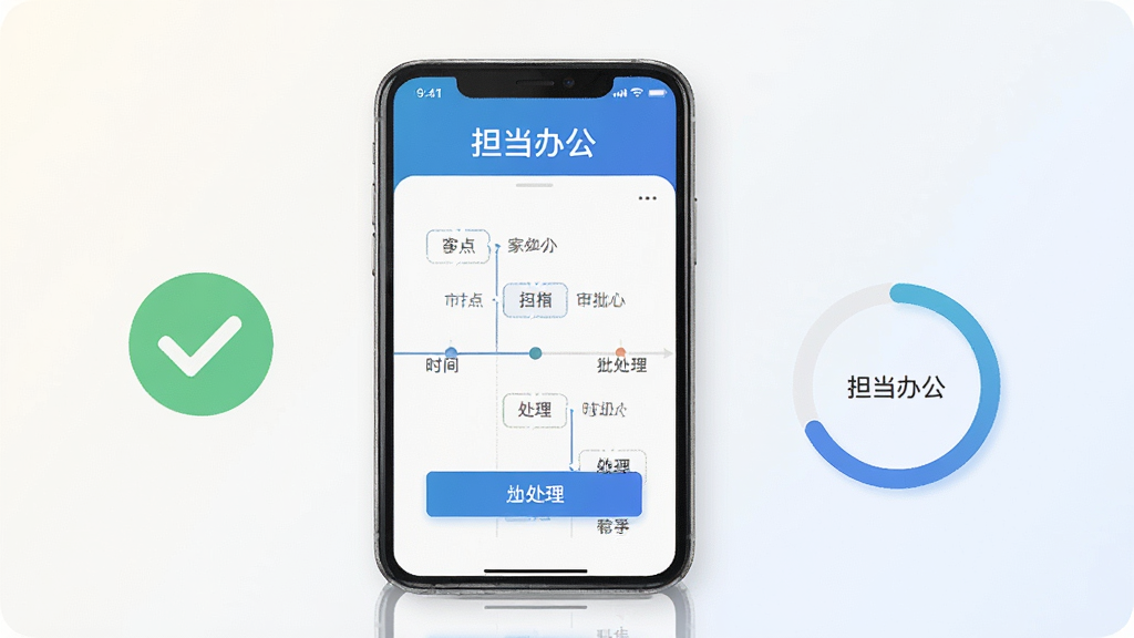 һ��չʾ�������칫���ƶ��������̵�ʾ��ͼ������Ϊ�ֻ���Ļ����ʾ�����ڵ�ʱ�����봦����ť���Ա����жԹ�ͼ��ͽ��Ȼ�������Ϊǳɫ���䣬�����רҵ��ϸ�����������ʸɾ����޶���Ԫ��