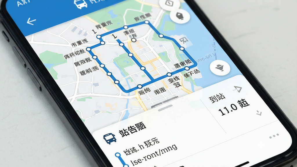 �ֻ���Ļ��ʾ������ѯ���棬��ͼ�ϱ�ע������·��վ�㣬�·��г���·�����뵽վ��Ϣ����������ˬ����ɫ������Ϊ����ϸ�����������ʸɾ����޶���װ��