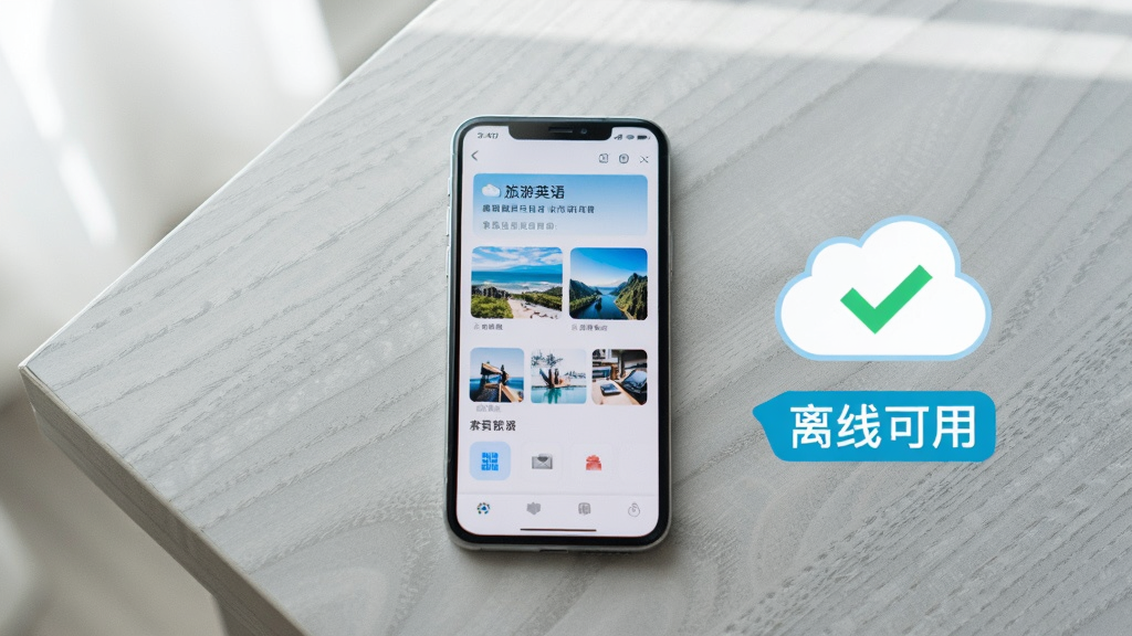 ����չʾһ���ֻ�ƽ���������ϣ���Ļ��ʾ����Ӣ������ͻ���ղؼ�ҳ�棬�Ա߷���һ���򹴵��ƶ�ͼ���롰���߿��á�������ǩ������Ϊǳ��ɫľ�����棬�Ϸ�����͵���Ȼ�⣬���������¼�Լ����ͼ���У�ϸ�ڸɾ�����������