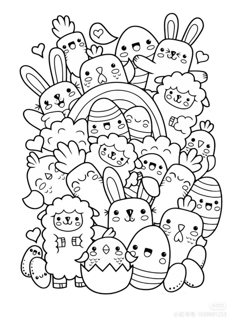快乐萌宝涂色 儿童简笔画涂色成品展示