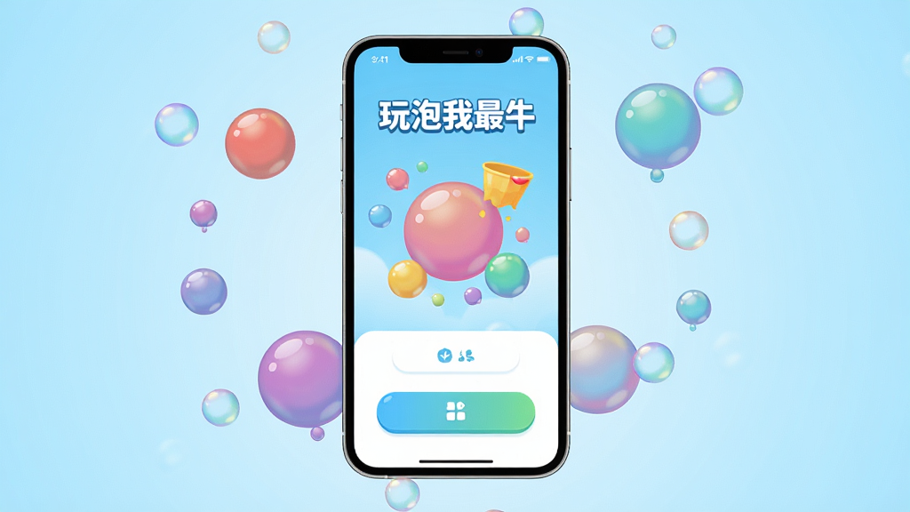 一张展示手机应用界面的场景图,画面中央是一部竖屏智能手机,屏幕上显示