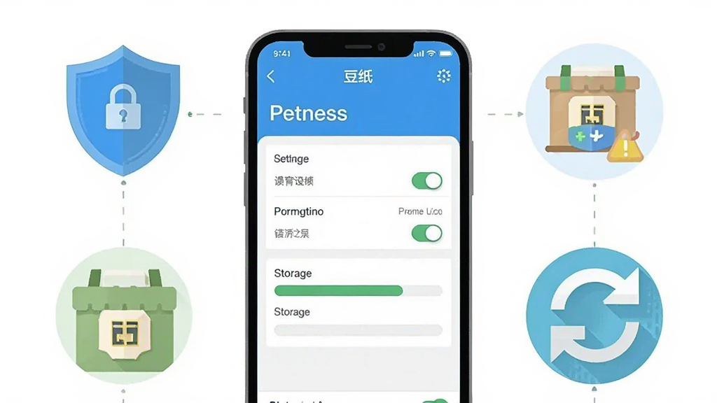 一张表现手机应用使用注意事项的示意图,画面为一部手机屏幕显示