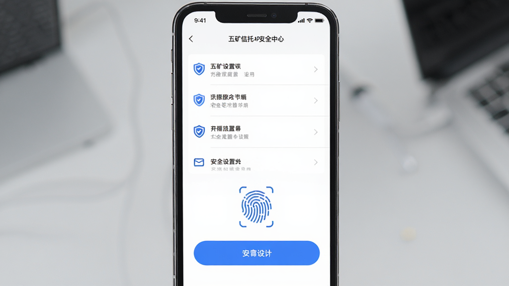 �ֻ�����չʾ�������APP��ȫ����ҳ�棬������Ϊ��ȫ����ѡ���б���ָ��ʶ��ͼ�꣬�����������У��Ű���������Ϊ��Լ�Ƽ��磬ϸ�ڰ�������ͼ�ꡢ��ɫ������ť����ɫ�ָ��ߣ����ʸ��壬�ɾ����޶���Ԫ��