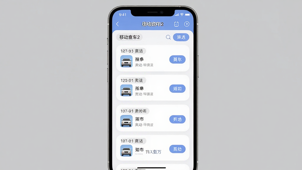 ����Ϊ�ƶ��鳵2������ѯ��ʷ��¼���棬�ֻ���Ļչʾ��ʱ�����еļ�¼�б�������Ϊ�ֻ����С��б����϶��·ֲ����Ű����������Ϊ���Բ�ǿ�Ƭ�磬ϸ�ڰ���ʱ���ǩ����������ͼ�ꡢɸѡ��ť�����ʸ��壬����ɾ����޶���Ԫ��