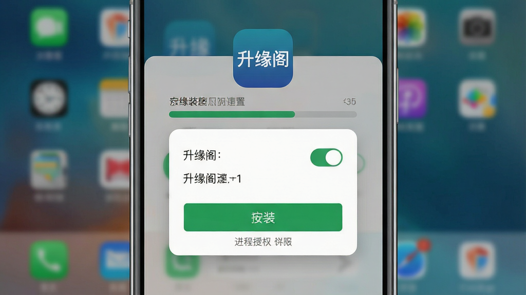 һ����Ե��Ӧ�ð�װ��Ȩ������ʾ��ͼ������Ϊ�ֻ���Ļ��ʾ��װ��������Ȩ����Ȩ��������Ļ�Ϸ��С���Ե��Ӧ��ͼ�꣬����Ϊ���е����뱳��ģ�������棬�Ű������ˣ����Ϊ��ƽ��ϵͳ������ϸ�ڰ���Ȩ�޿��ء���װ��ť��������ʾ�����ʸ���ɾ����޶���Ԫ��