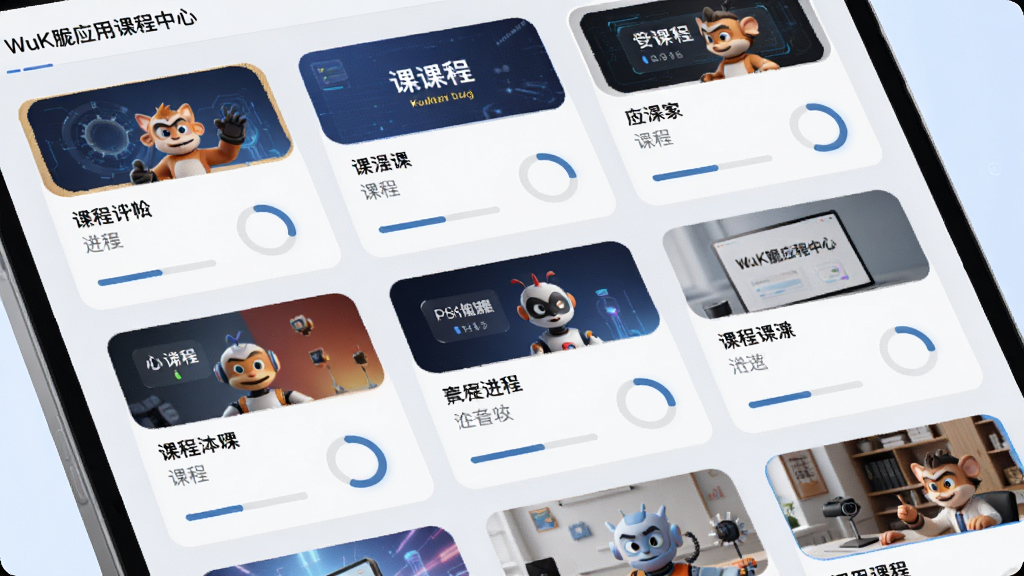 WuKongӦ�ÿγ����Ľ�����д����Ļ�����ж��ſγ̿�Ƭ��ÿ�ſ�Ƭ��ע�γ���������Ȼ�������Ϊǳɫ���䣬�����Ƽ���񣬽���Ԫ���������򣬸���ϸ�ڣ�����ɾ�������