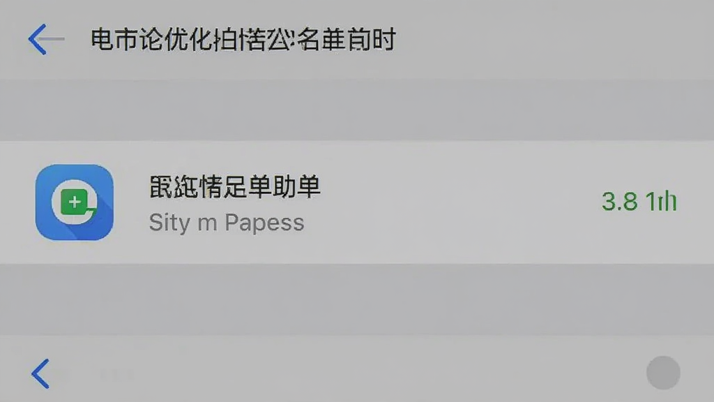 手机设置界面截图风格,展示电池优化白名单设置页面,页面中心情情绪助手应用被设为不受限制,界面元素清晰,配色为系统原生风格,画面干净整洁,无多余元素
