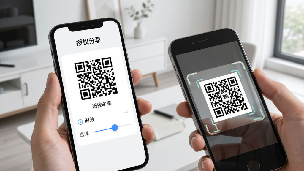 �ֻ���Ļ��ʾң�س�λ������Ȩ����ҳ�棬ҳ�����ж�ά����ʱЧѡ�񻬿飬�Ա�����һ���ֻ�����ɨ��ö�ά�룬����Ϊ��Լ���������滷������������ִ���ϸ�����������ʸɾ����޶���Ԫ��