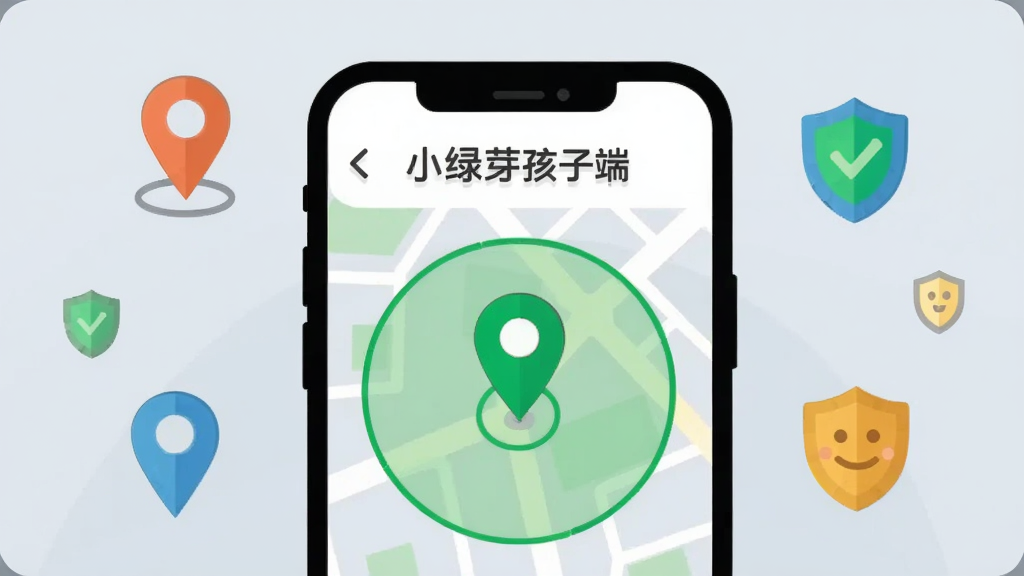 ����������һ���ֻ���Ļ��ʾ��ͼ���棬��ͼ������ɫ��λ��ǺͰ�ȫ����ԲȦ����Ļ�Ϸ��С�С��ѿ���Ӷˡ���������Χ���ƶ�λͼ��Ͷ���ͼ�꣬����Ϊǳ����ɫ����ƽ���廭���ϸ�ڼ�࣬���ʸɾ����޶���Ԫ��