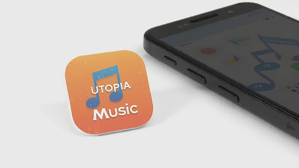 һ����׿�ֻ��Ա߷�����һ�����ɵ�ͼ�꣬ͼ�����ǡ�Utopia Music���������������ţ�����Ϊǳ��ɫ������ͻ��������С�ɵĸ����ƽ����񣬻��������ɾ�