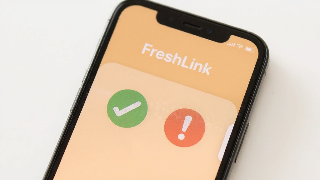 �ֻ���Ļ��ʾ��FreshLink�������ʾҳ�棬ҳ�����жԹ��͸�̾��ͼ�꣬����Ϊǳ��ɫ������Ѻã�����������������Ԫ��