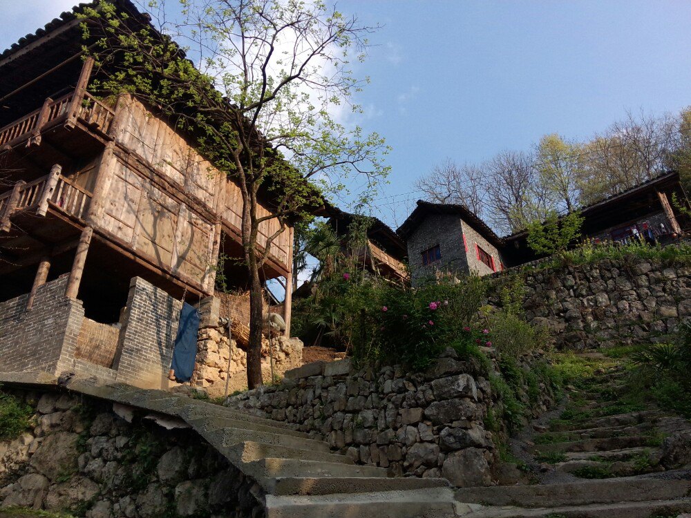 多彩石阡楼上古寨石板路老房子