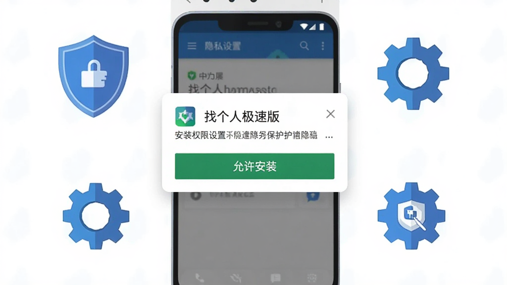 �ֻ�����չʾ���Ҹ��˼��ٰ桱��װȨ������ҳ�棬��������Ϊ��׿ϵͳȨ�޵�������Χ���ƶ��������ͼ�������ȫ���ã����־��жԳƣ����Ƽ��б�ƽ�廭��ϸ�ڰ�����������װ����ť����˽������ʶ�������������ɾ��޶���Ԫ��