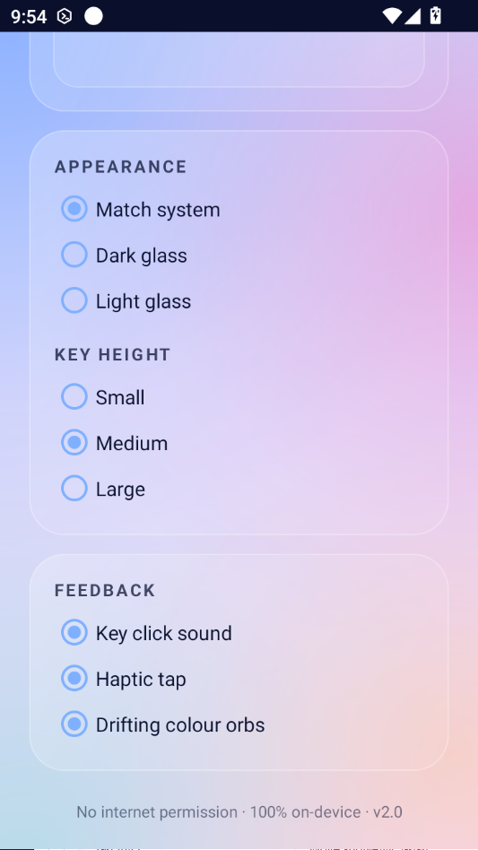 Һ̬��������(Liquid Glass Keyboard)2.0.1 �Ų�͸������