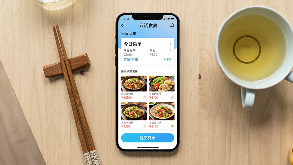 ��������Ϊһ�������ֻ�����Ļ����ʾ�ƻ�ʳ��App�ĵ����ҳ��ҳ���Ϸ���ʳ�õ��ղ˵���Ƭ���в�Ϊ��ƷͼƬ��۸��б����·����ύ������ť���ֻ�������ľ�ʲ������룬�Ա߰ڷ�һ�����Ӻ�һ����裻������ø��ӹ�ͼ������Ϊǳľɫ���棬������¼�Լ��ϸ����ͻ���ֻ���Ļ�ڵ�UI���֡��ƻ�ʳ�䡱�����ղ˵����������µ��������������ɾ����޶���Ԫ��