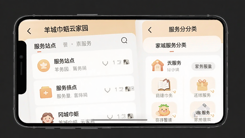 ��������Խӽ��棬����Ϊ�ֻ�Ӧ��ҳ���ͼ����Ļ����ʾ����ǽ����Ƽ�԰�����������飬���ְ�������վ���б����������ǩ���Ű���������������º����У�ϸ�ڳ���ͼ��������˵���������������ɾ����޶���Ԫ��