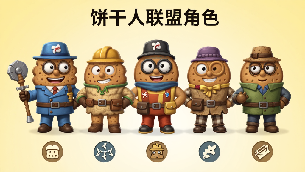 ������չʾ��λ��ͬ���͵ı����˽�ɫ����վ����ÿλ��ɫ�·��ж�Ӧ��ְҵͼ�꣬����Ϊǳ��ɫ���䣬���ֲ��ú������У��Ű��Ͻ�ɫ�Ⱦ�ֲ������ΪQ�濨ͨ��ϸ�ڰ�����ɫ�ķ����������������ߺͱ�����̬�������������ɾ����޶���Ԫ�أ�ͼƬ�д����֡����������˽�ɫ��