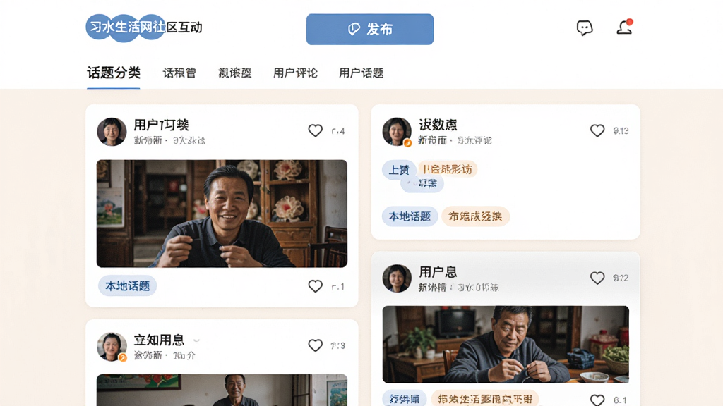 ����Ϊϰˮ��������������ҳ�棬����Ϊ����������ť�뻰����࣬�в��û�������Ϣ�����Ű�Ϊ˫�п�Ƭʽ�����Ϊ��ܰ�����罻Ӧ�ý��棬ϸ�ڰ����û�ͷ�񡢵�������ͼ�ꡢ���ػ����ǩ�����ʸ���ɾ��޶���Ԫ��