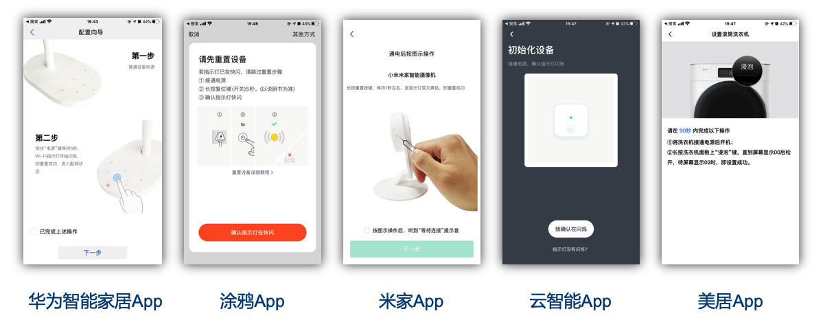 Osmart智能家居入门设备与App配网全流程实拍图