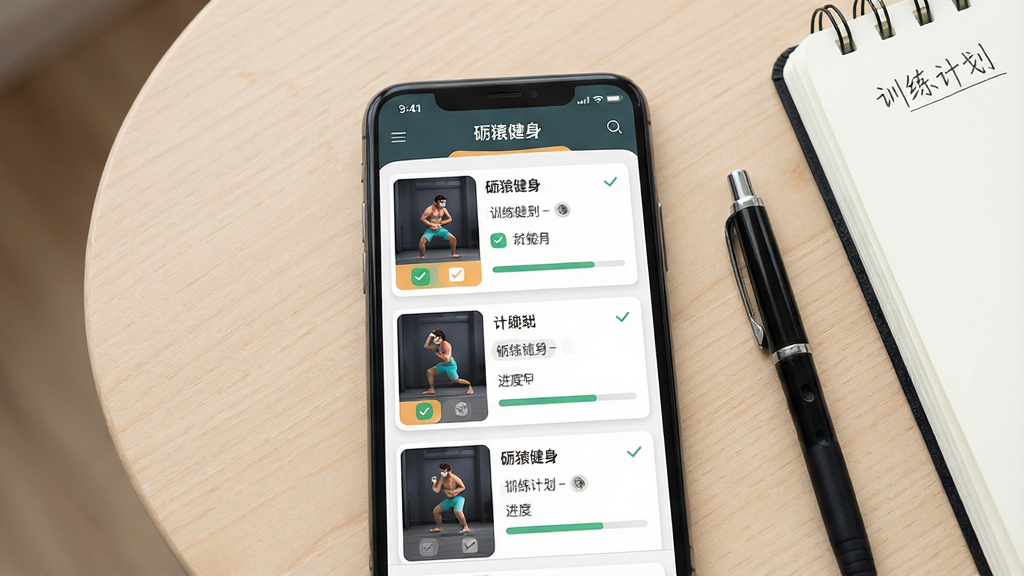 һ�ű��֡���Գ������ѵ���ƻ��������ܵĻ��棬��������Ϊ�ֻ���Ļ��д����Ļ����ʾ����Գ������ѵ���ƻ��б����������żƻ���Ƭ�붯����Ŀ����Ƭ���й�ѡ״̬����������ֻ��Է���һ֧�ʺ�һ��ѵ���ʼǣ�����Ϊǳľɫ���棬������ɾ���ˬ����ͼ���У�����������������ͣ�������Ԫ��