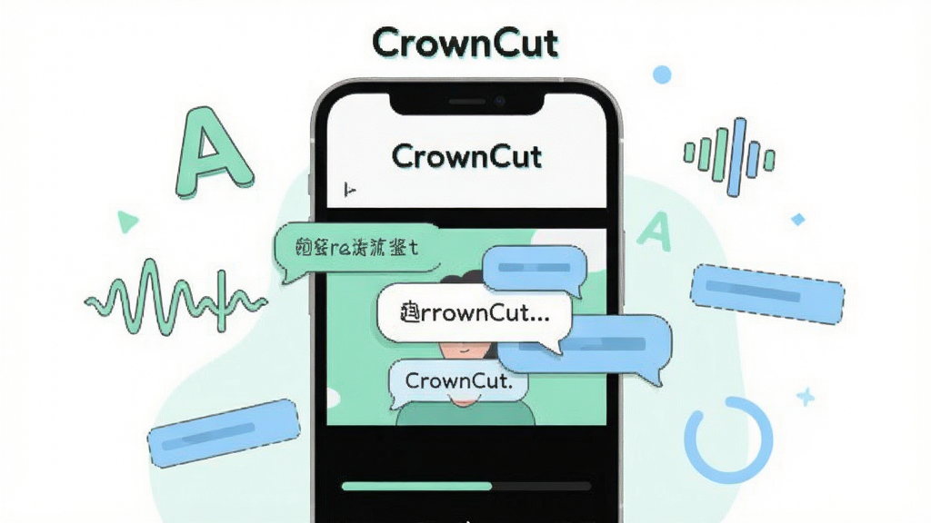 ����������һ���ֻ�����Ļ����ʾCrownCut��������Ļ�༭���棬��Ļ������������ʽ��������Ƶ�����ϣ��·���ʶ�������������Ϊ�ֻ����У���ΧƯ������ĸ