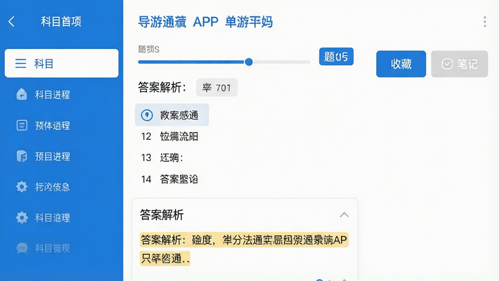 ������ͨ��APP�����ϰ���棬��Ļ������ʾһ����ѡ�����ĸ�ѡ��·�չ���𰸽�����������п�Ŀ���������Ҳ����ղ���ʼǰ�ť������Ϊ���½ṹ�����Ϊ��Լ������APP���棬�׵����֣�ϸ�ڰ�������������ű�ǩ�������������������������ɾ����޶���Ԫ��