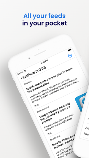 FeedFlow订阅源管理与阅读界面整体截图 展示订阅列表和未读文章