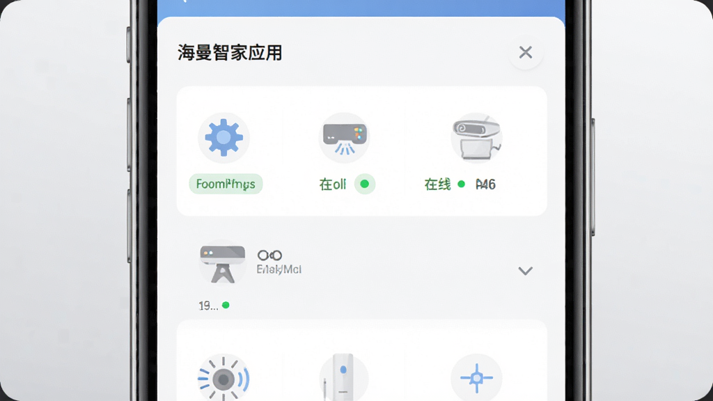 ��������Ϊ�����Ǽ�Ӧ���豸�б����棬չʾ�������������豸ͼ�꣬����Ϊ�ֻ���Ļ��д���У�����Ϊǳ��ɫ���䣬���Ϊ��ƽ��UIչʾ��ϸ�ڰ����豸״̬��ǩ�������̵㡢�����۵���ͷ�����������ɾ��޶���Ԫ��