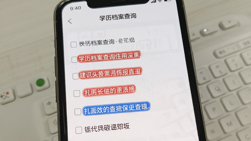 手机屏幕显示“学历档案查询”应用的使用提示页面,页面以清单形式列出多条注意事项,部分条目用红色和蓝色标注强调,背景为浅色,整体风格清爽素雅,排版清晰,画质干净