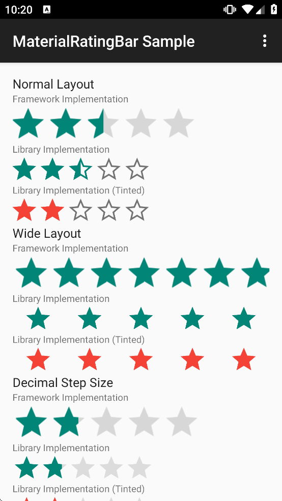 MaterialRatingBar Sample软件下载 MaterialRatingBar Sample软件下载
