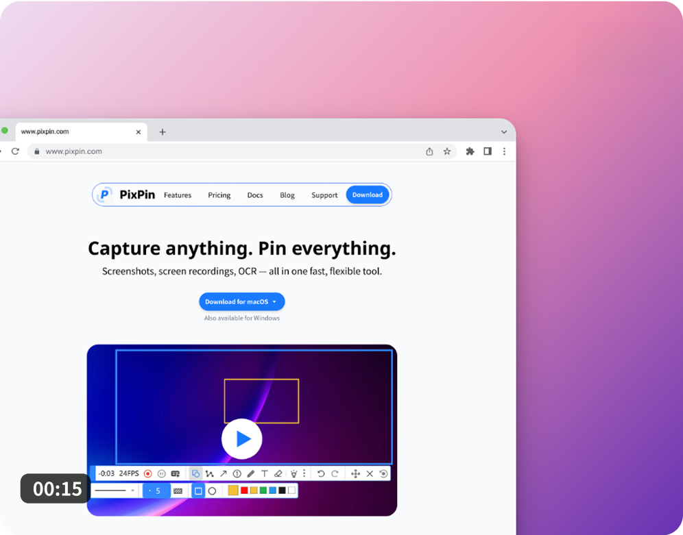 PixPinMacʹ�ý̳̼����ƽ���v3.3.1.7 �ٷ����²��԰�