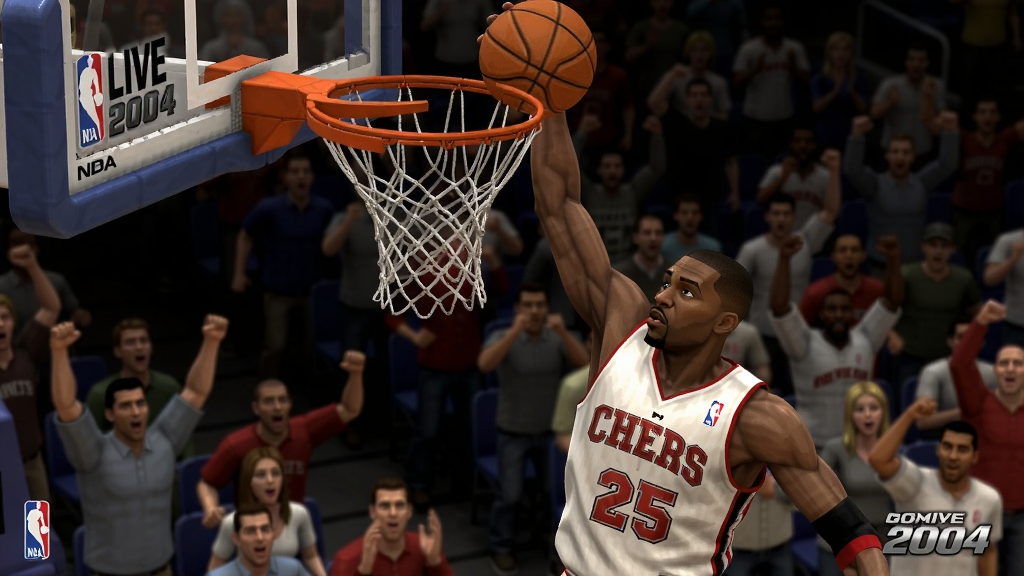 NBA Live 2004��Ϸ�п�����д���棬��Ա�ڿն���������¹��ڻ���