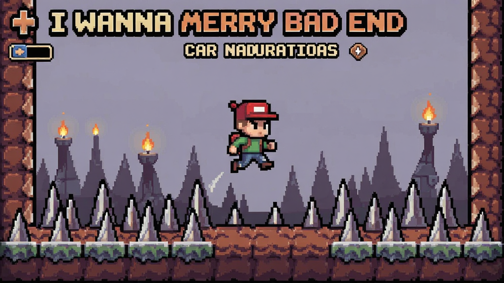 I Wanna Merry Bad End���;ð���Ϸ���棬С�����ڳ�����̵ĵ�ͼ����Ծ
