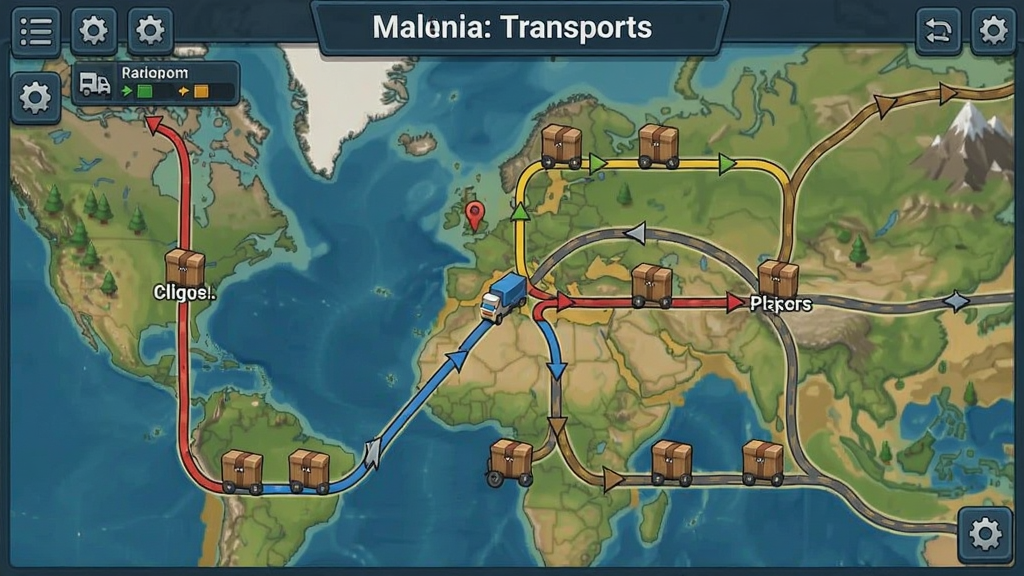 Transports ������Ϸ�еĵ�ͼ�滮���棬��ʾ����������·�ͻ�����